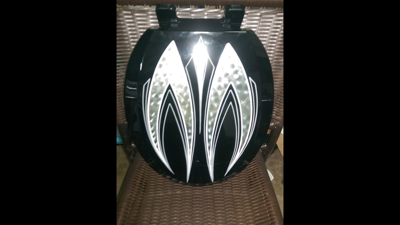 Pinstriping old school toilet seat how to