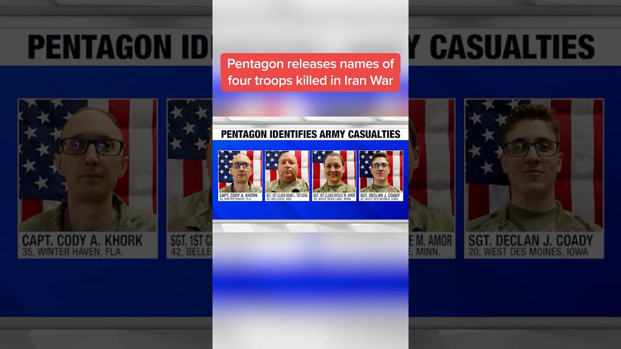 Pentagon releases names of four troops killed in Iran War
