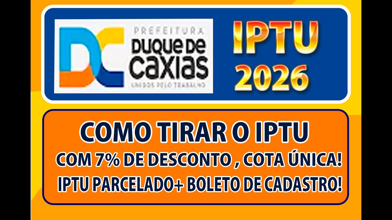 IPTU 2026 CAXIAS , COMO TIRAR O IPTU 2026 DE DUQUE DE CAXIAS + BOLETIM DE CADASTRO IMOBILIÁRIO #iptu