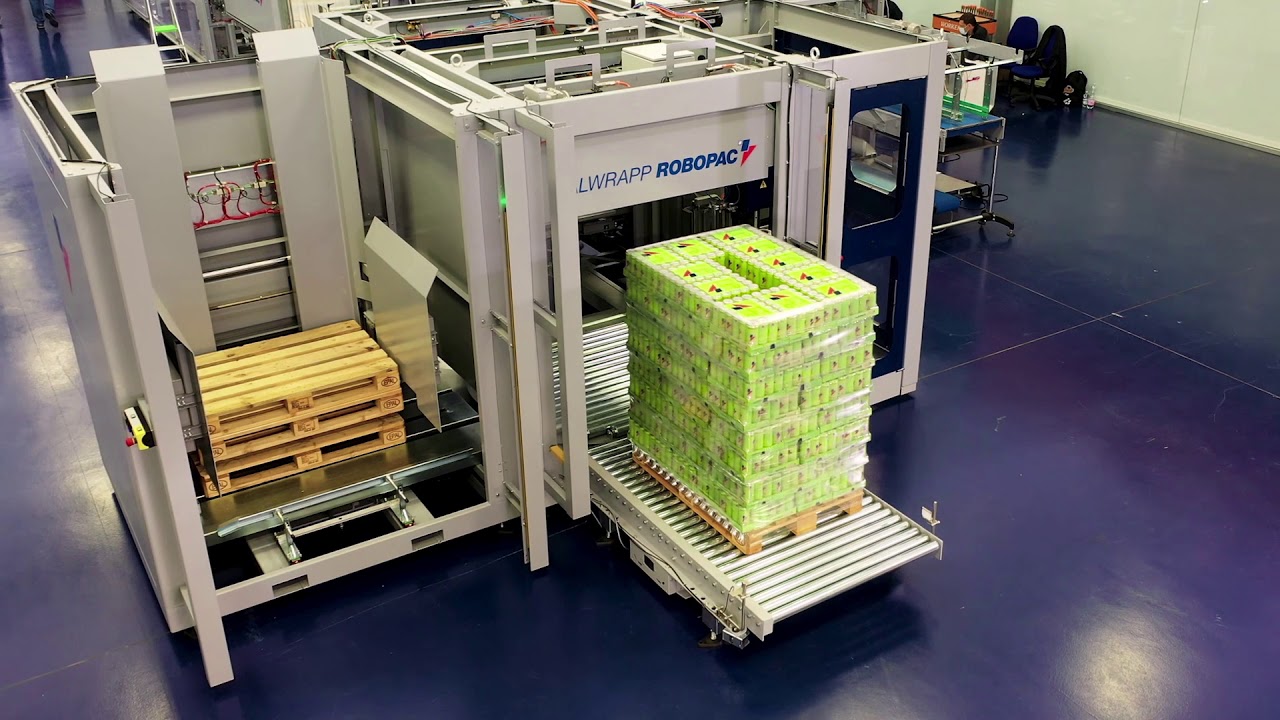 Robopac PalWrapp - der flexible Palettierer mit integriertem Wickler