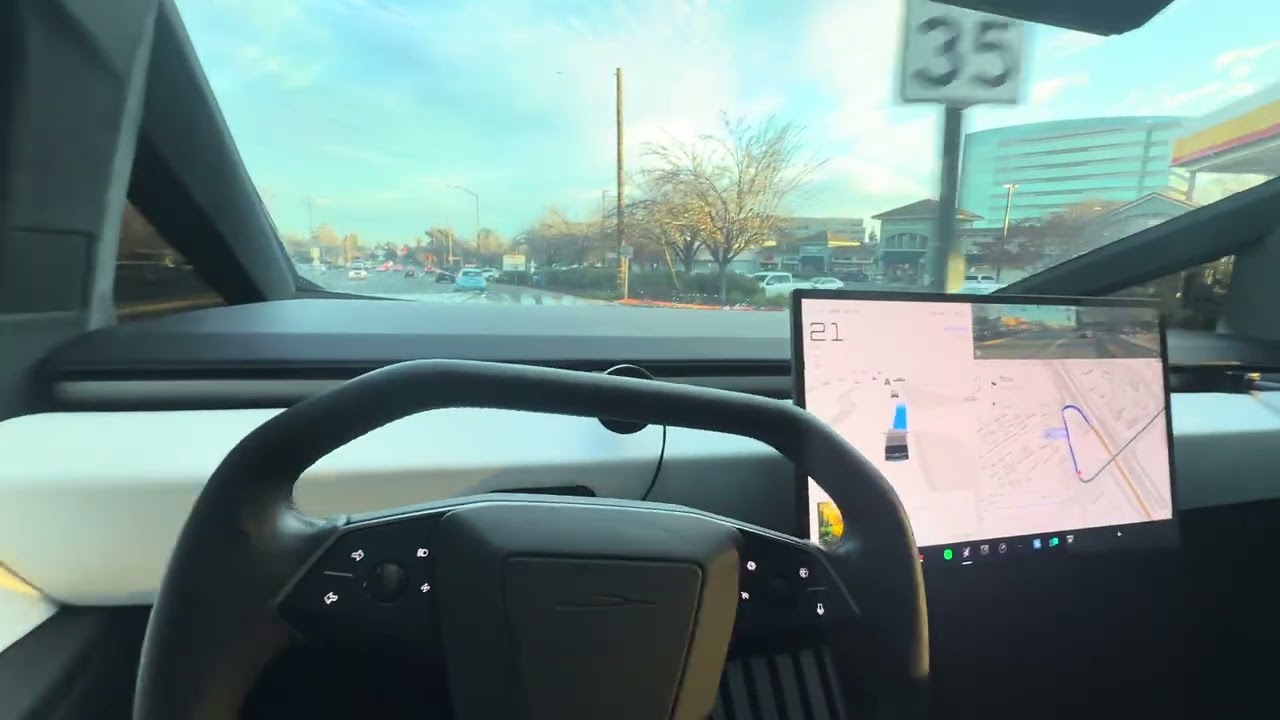 Morning Commute in Cybertruck. Full Self Driving and Mindfulness