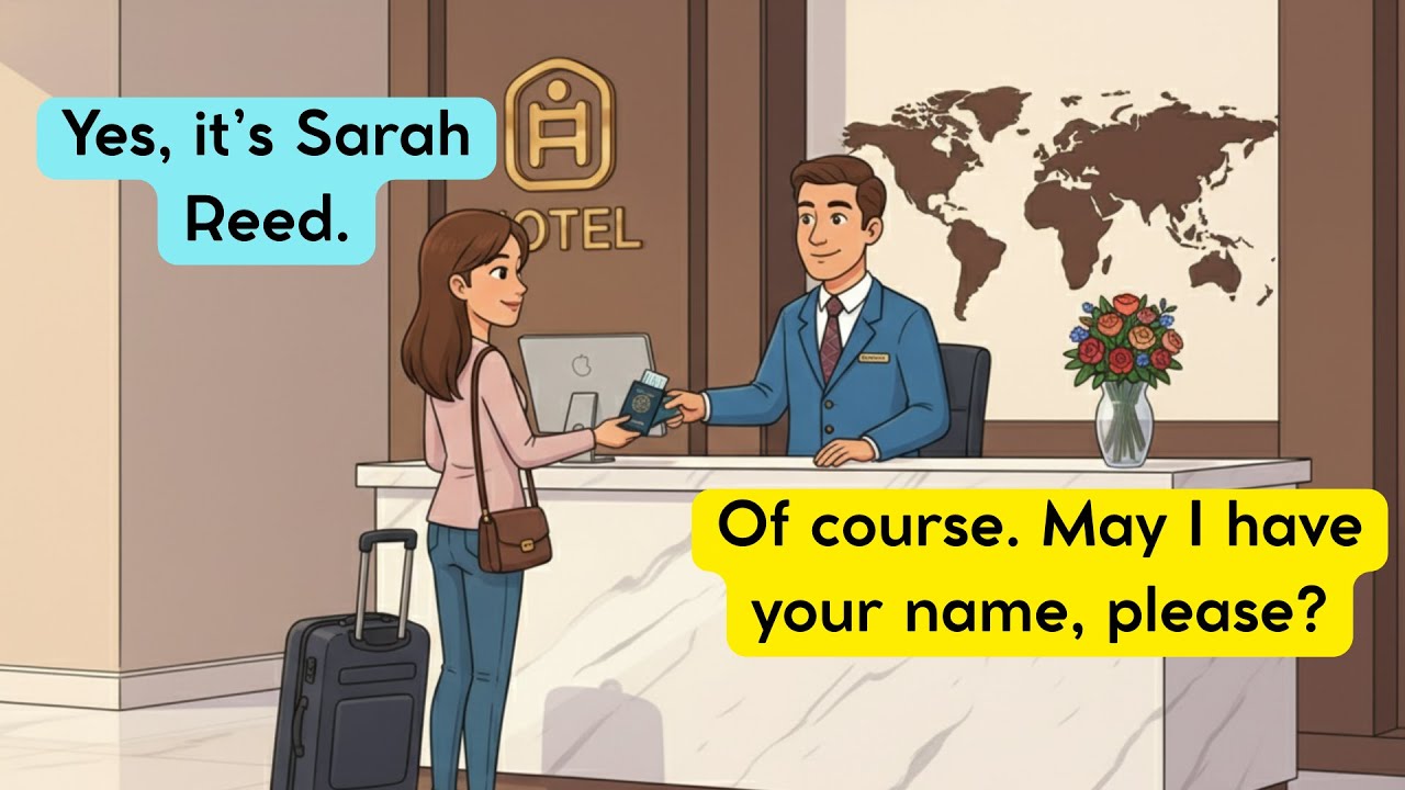 🏨 How to Ask for a Hotel Room in English | Easy English Conversation