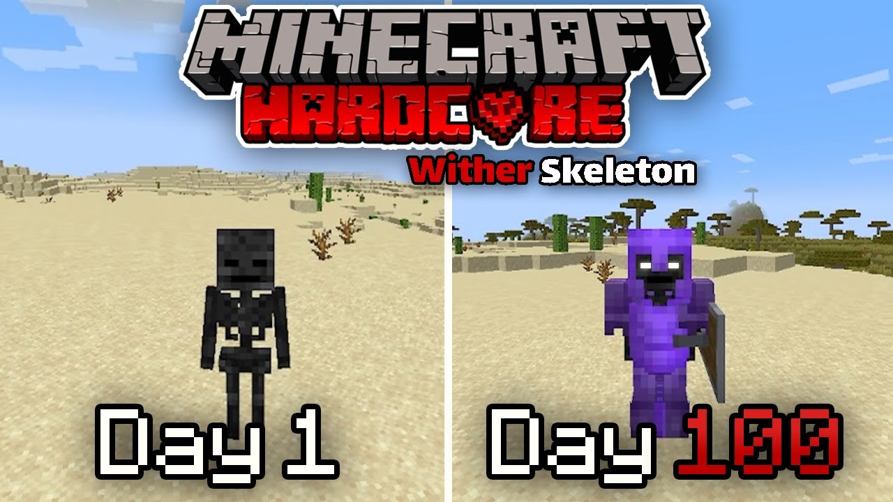 ۱۰۰ روز زندگی یک ویدر اسکلتون در ماینکرفت هاردکور؟؟ 100 Days in Hardcore as a Wither Skeleton!