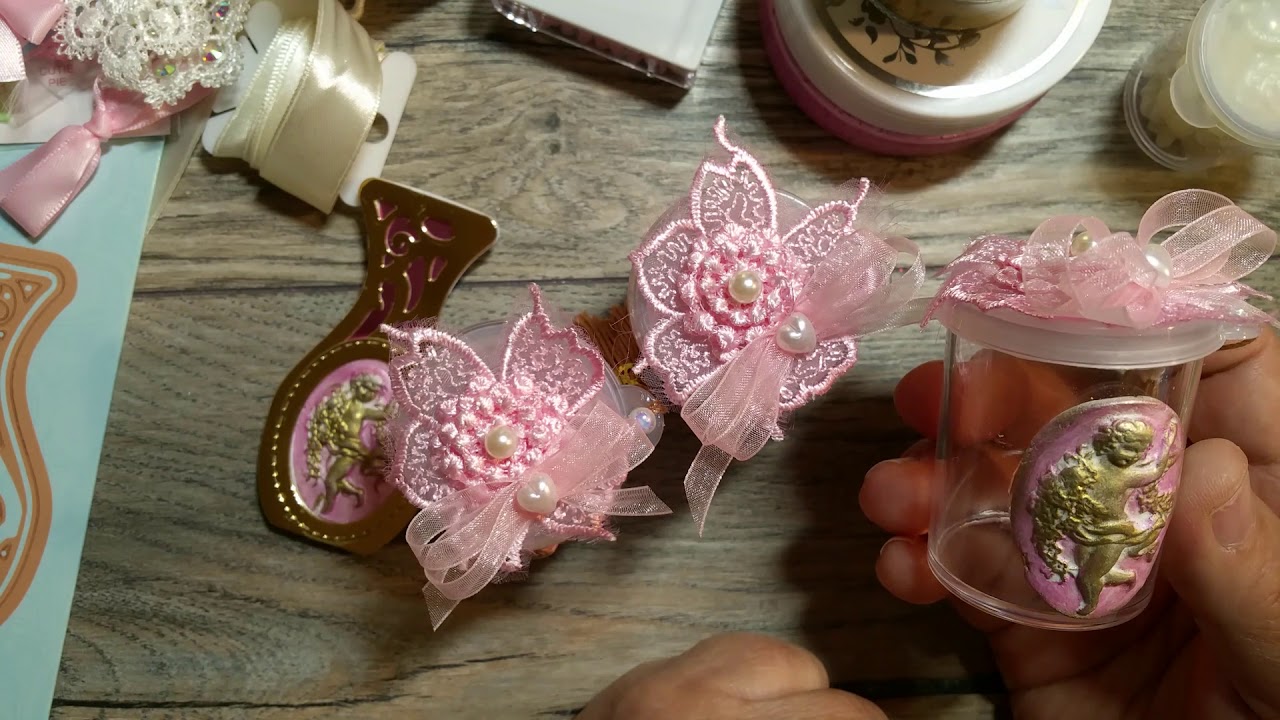 Shabby Chic  Valentine altered containers
