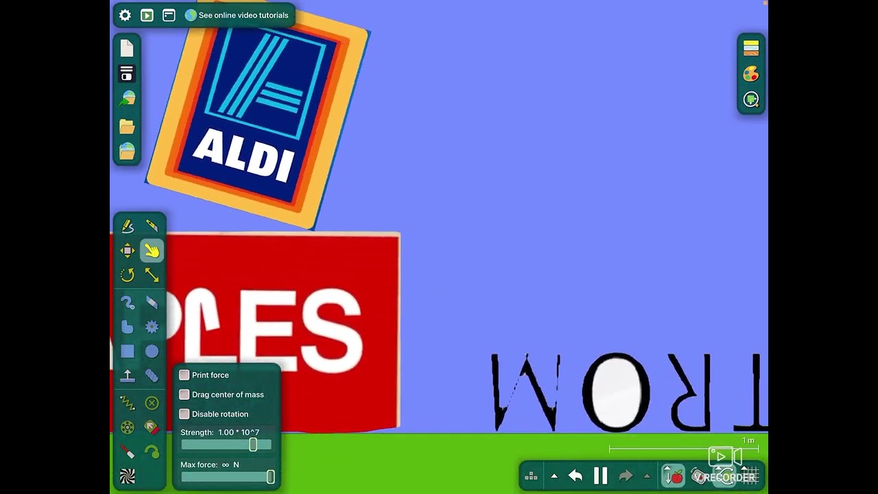 Logo packs in Algodoo with sketchplay