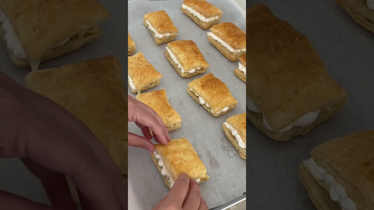 Perfect for Eid! Cream puff squares #shorts #recipe #shortsfeed #dessert #eid