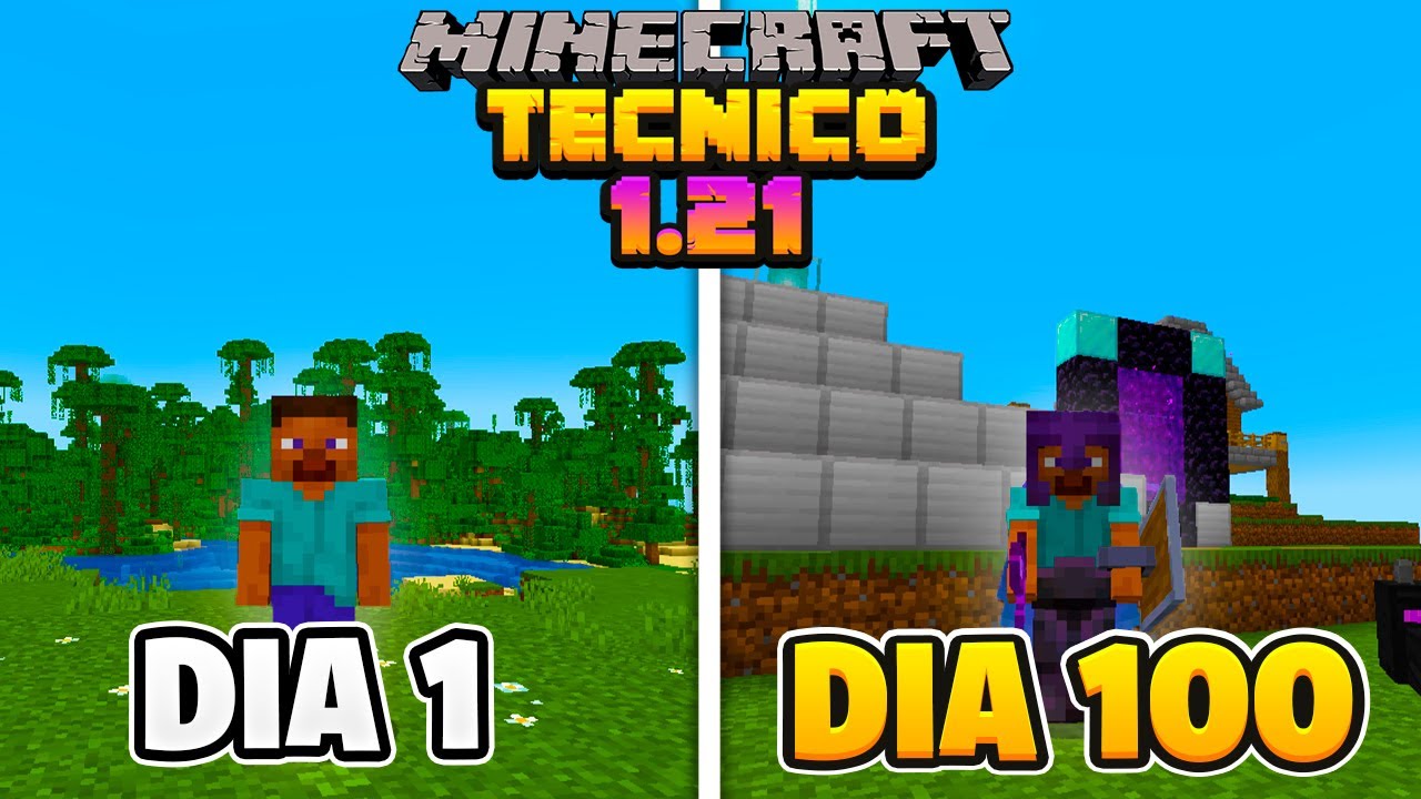 Sobreviv&iacute; 100 D&Iacute;AS en MINECRAFT T&Eacute;CNICO 1.21 | Mentox
