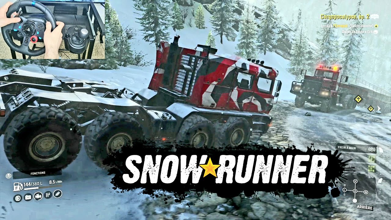 SNOWRUNNER ps4 gameplay FR logitech g29 Transfer of 4 concrete slabs