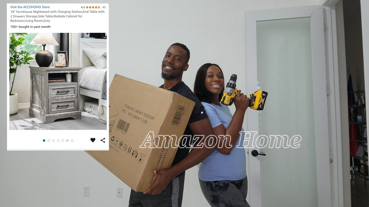 Amazon Home | Farmhouse Nightstand | Setup and Review