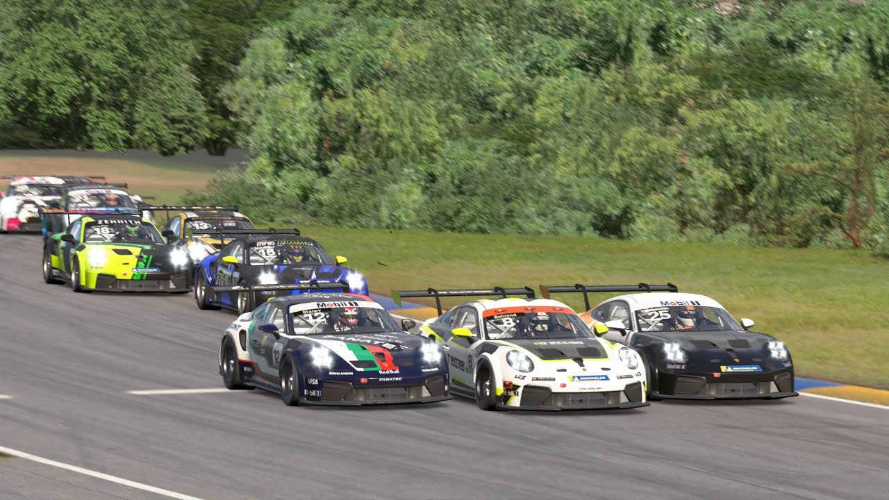 Three wide into Turn T2 | Porsche Cup IRacing | POV