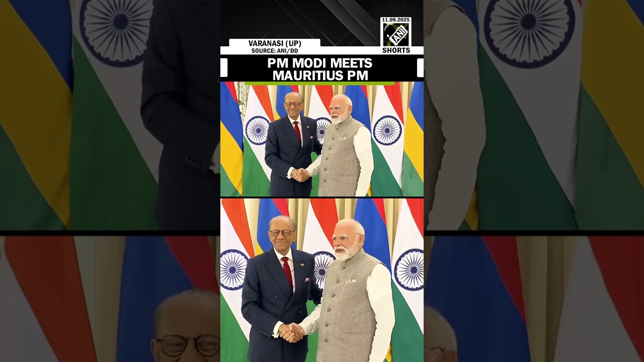 PM Modi meets Mauritius PM Dr. Navinchandra Ramgoolam in Varanasi
