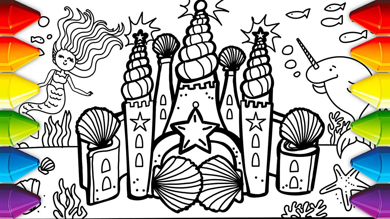 Glitzerndes Meerjungfrauenschloss zeichnen & malen + Die Story von der Meerjungfrau mit Sam🧜‍♀️🏰