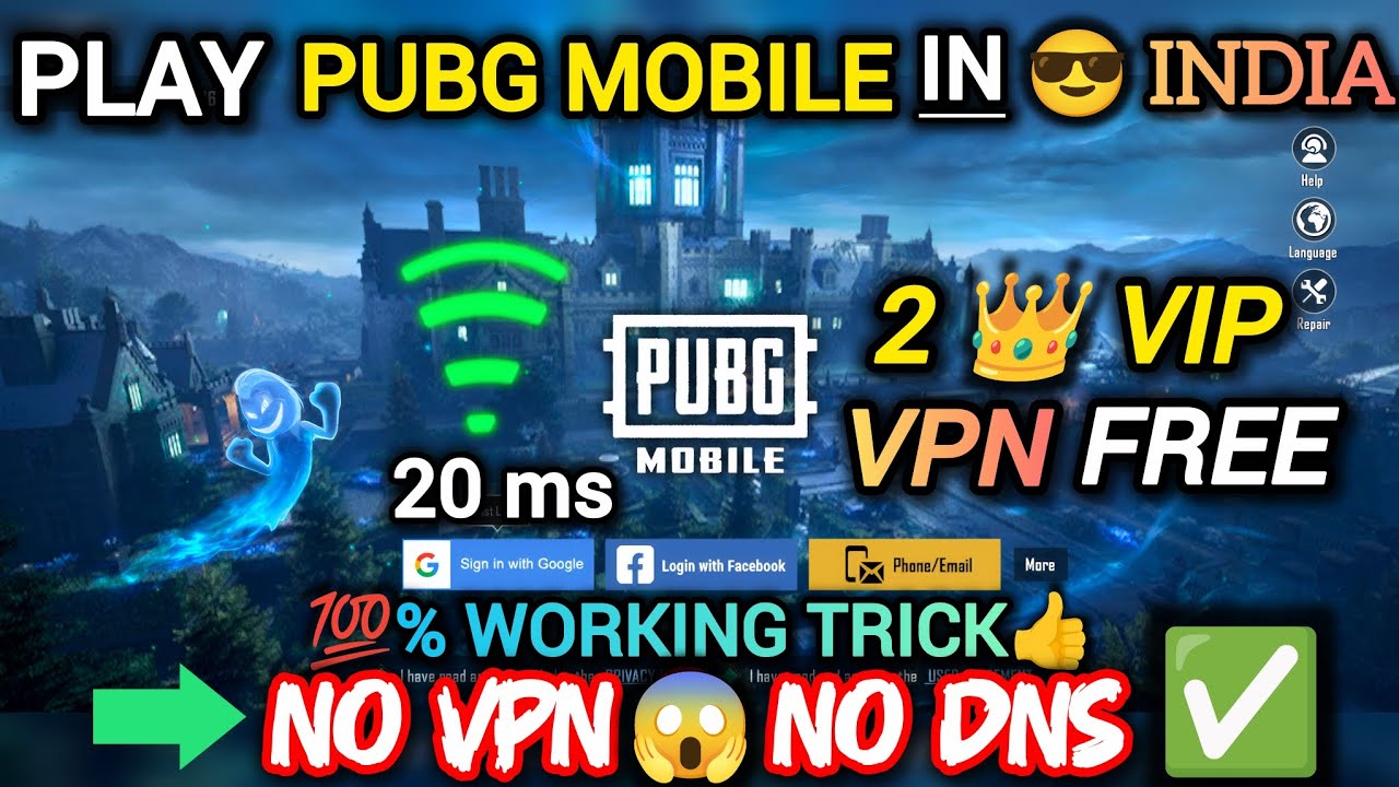 PUBG MOBILE WITHOUT VPN 😱 IN INDIA | (100% Working ✅ Trick) | 🔥Best VPN For PUBG | 20 ms | Free vpn