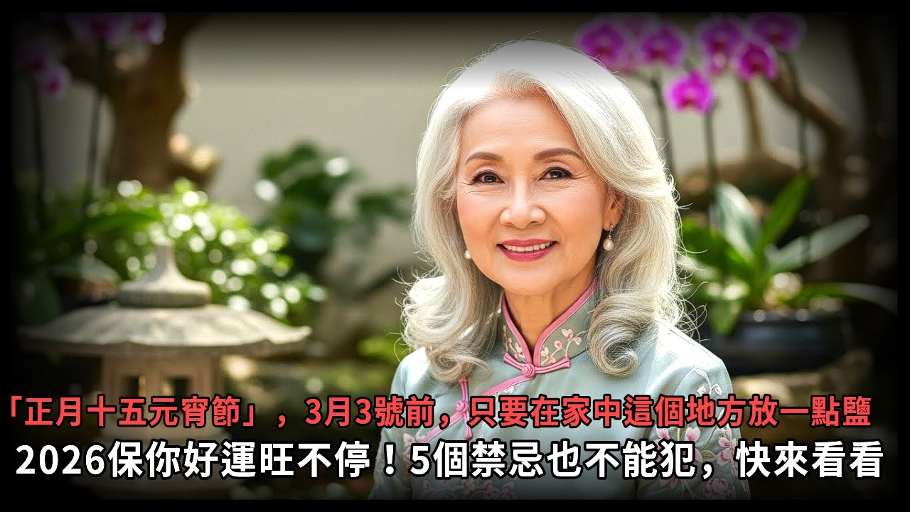 「正月十五元宵節」，3月3號前，只要在家中這個地方放一點鹽，2026保你好運旺不停！5個禁忌也不能犯，快來看看