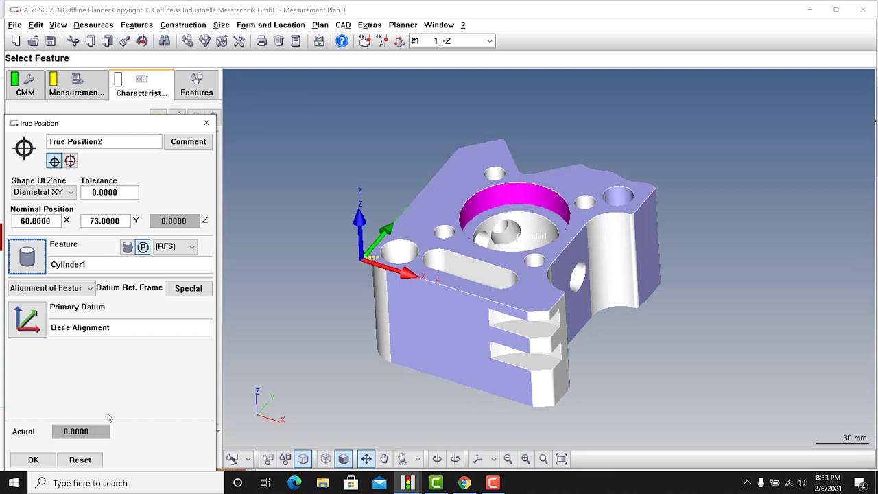 Zeiss CMM Calypso Datum Reference/Alignment Methods