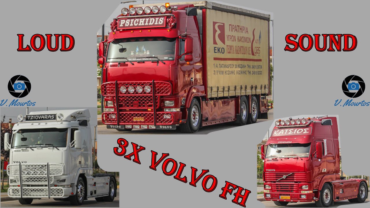 3X VOLVO FH Team PSICHIDIS TZIOVARAS KATSIOS |-| STRAIGHT PIPE SOUND