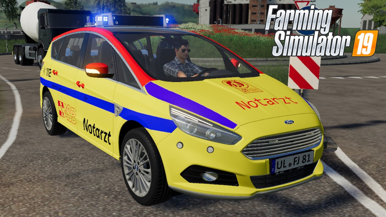 FS19 - FORD S MAX NOTARTZT NEF ASB - NEW CAR MOD for Farming Simulator 2019 ROLEPLAY