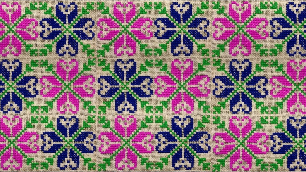 Cross stich flower design/ ason selai design/ ashon design/ আসন সেলাই ডিজাইন/ আসনের ডিজাইন/ ason