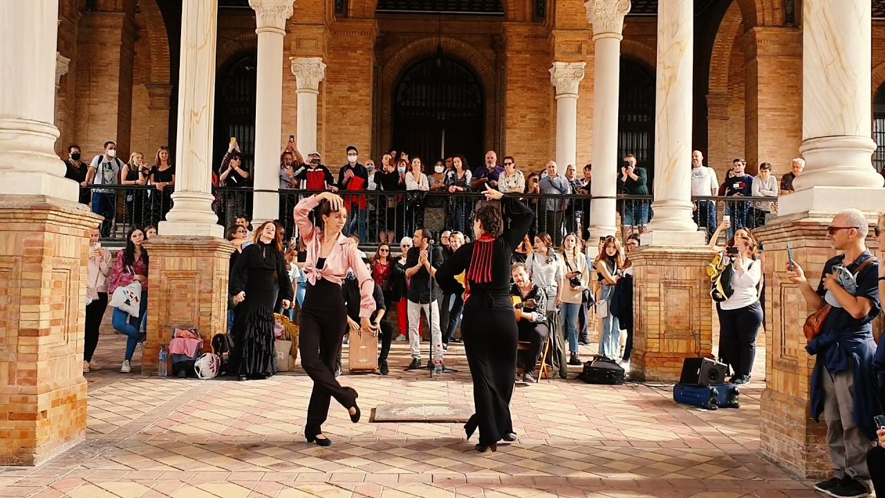 Flamenco performance at Plaza de España, Seville, Spain