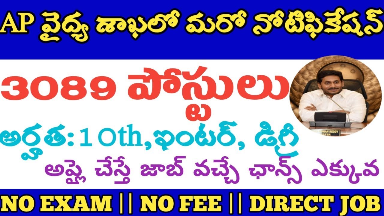 Ap health department 3089 jobs latest notification || Ap Health department Notification