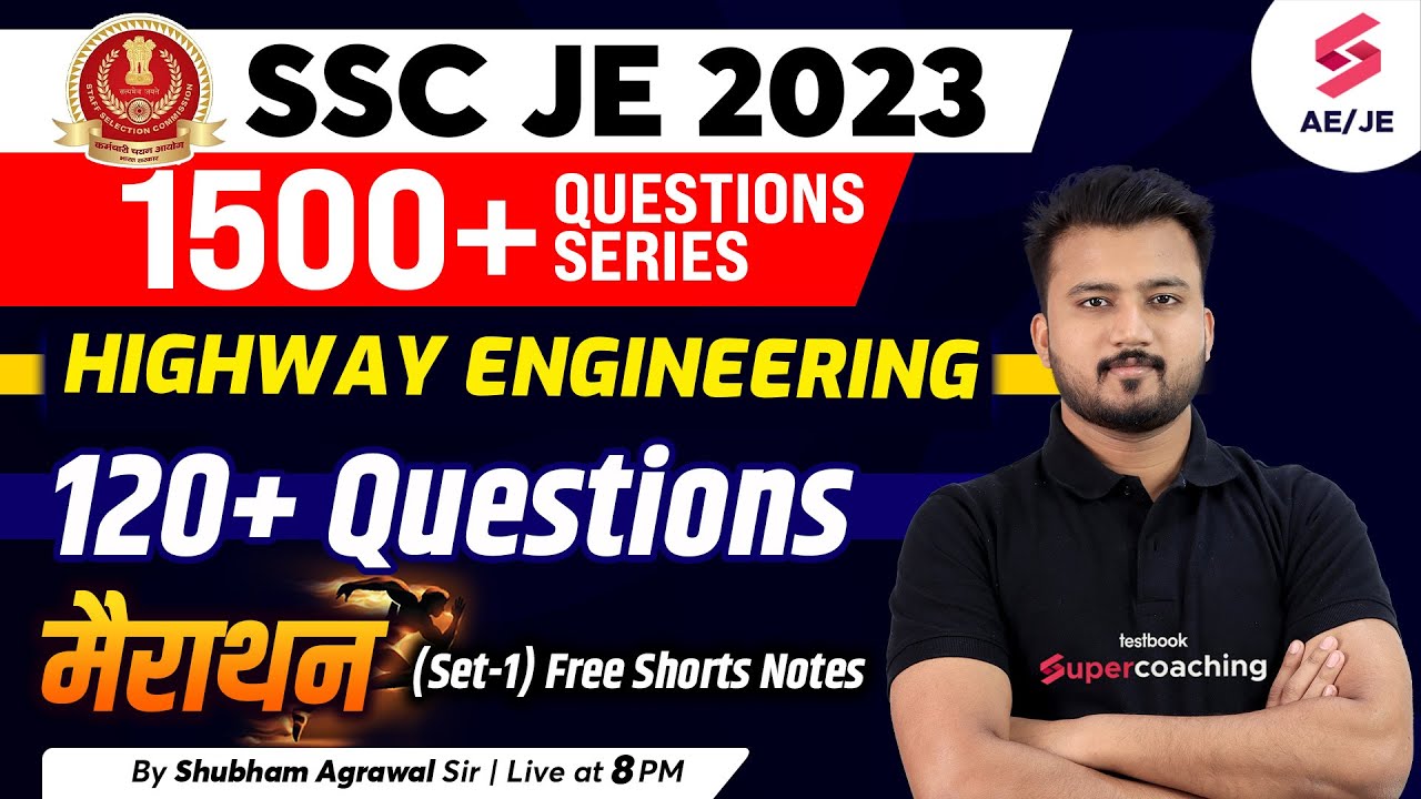 SSC JE Civil Engineering 2023 | Highway Engineering | Civil Engineering Capsule | By Shubham Sir