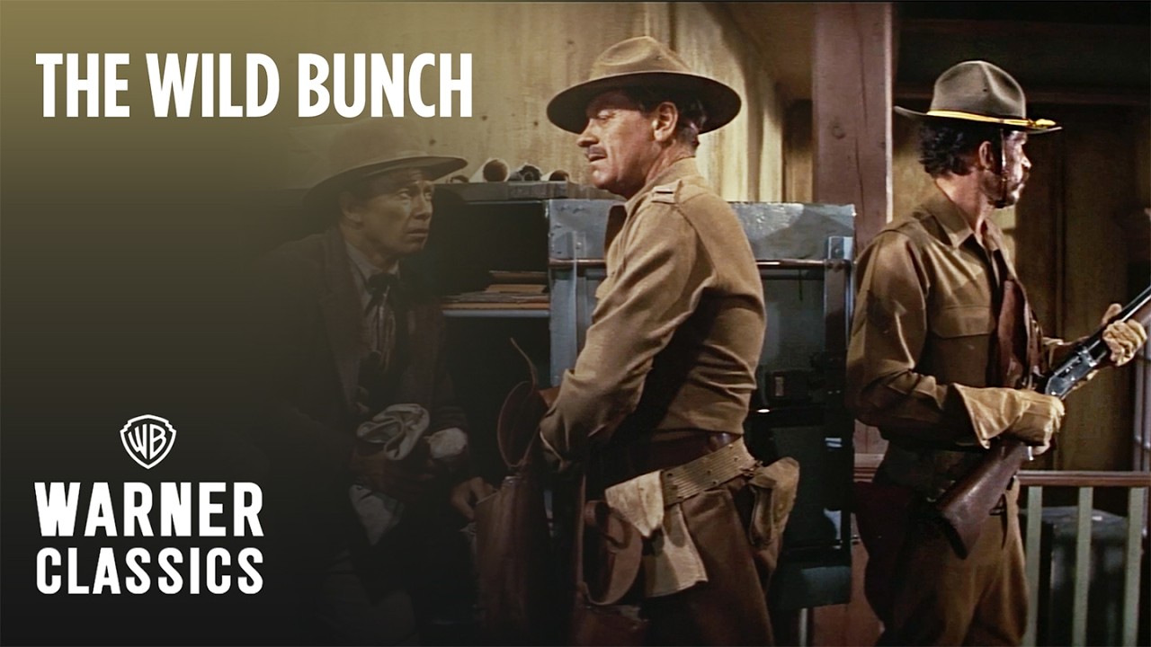 The Wild Bunch | Opening Railroad Office Robbery | Warner Classics