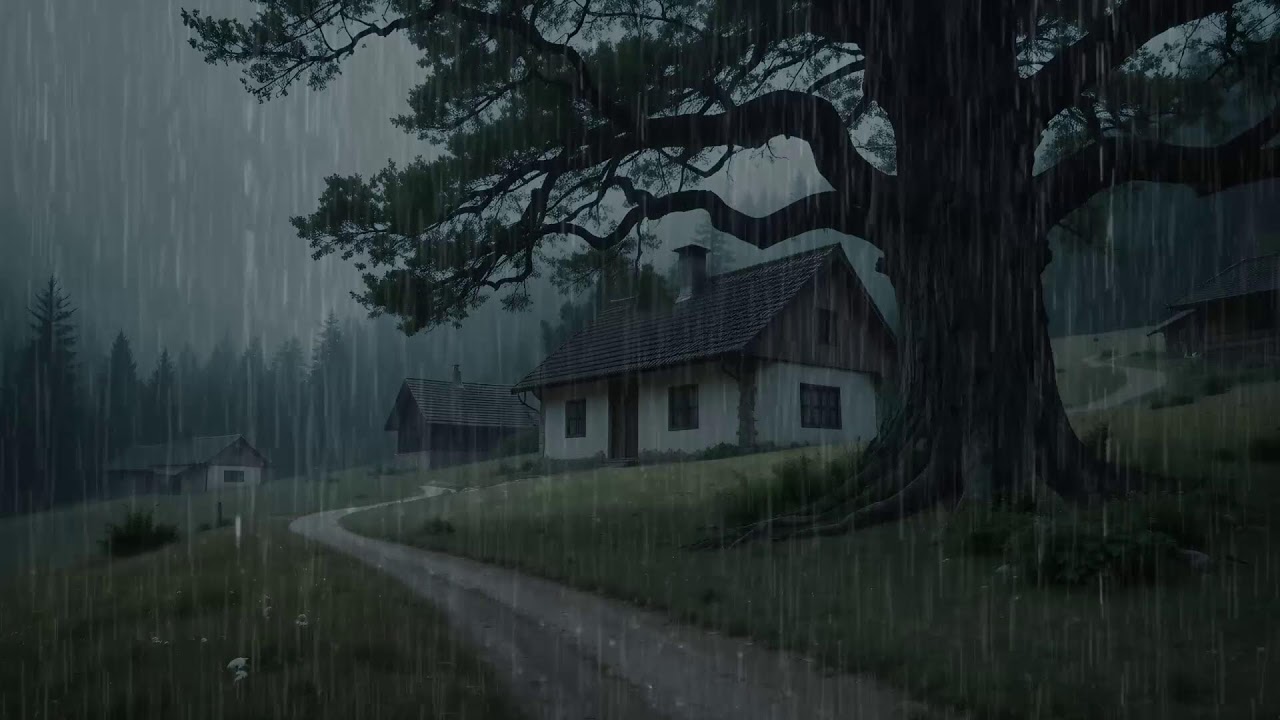No Ads Rain Sounds for Sleeping - Fall Into Deep Sleep with Night Rainstorm