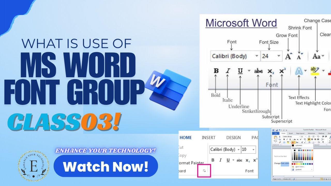 How to apply Font group Commands || font group commands in ms word