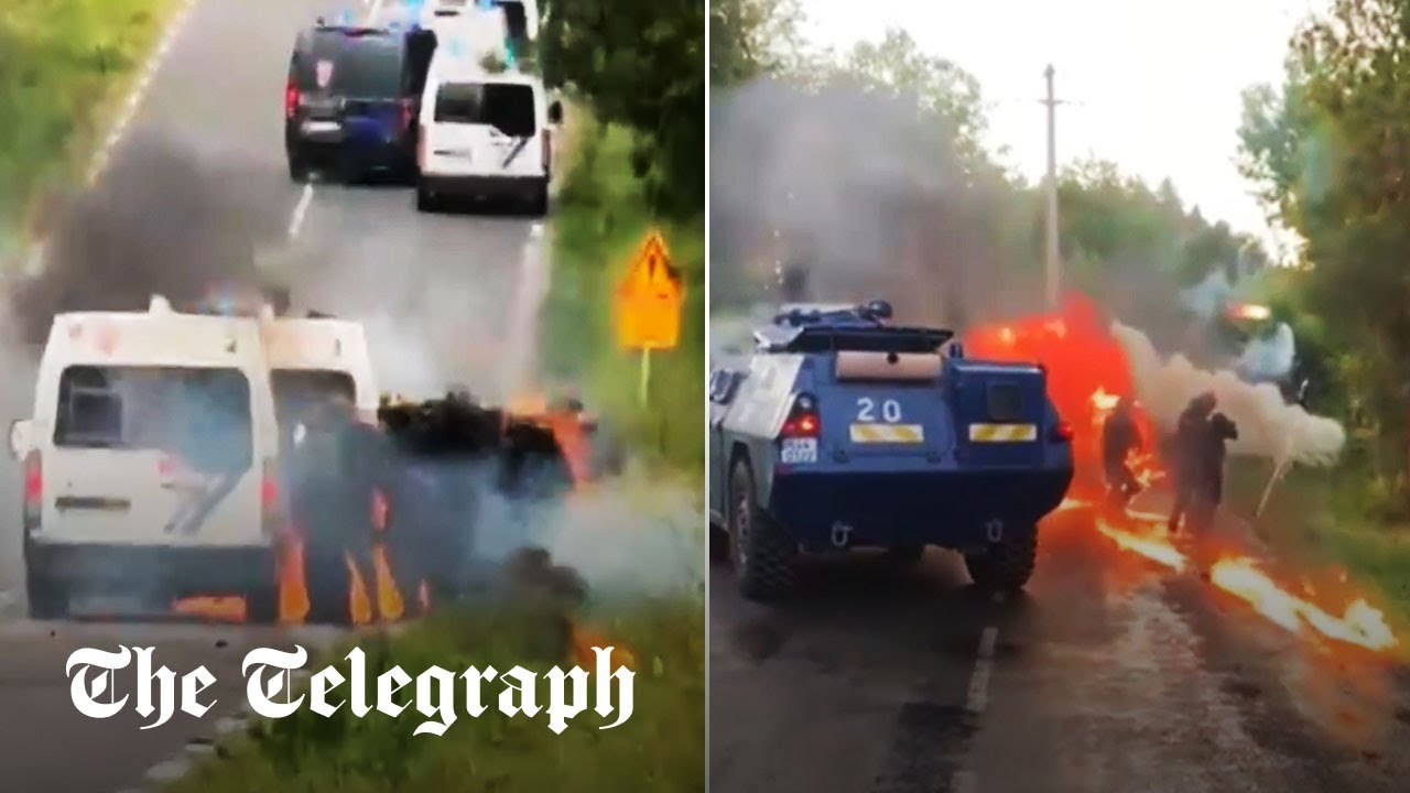 Molotov cocktails fired at French riot police amid clashes over motorway construction