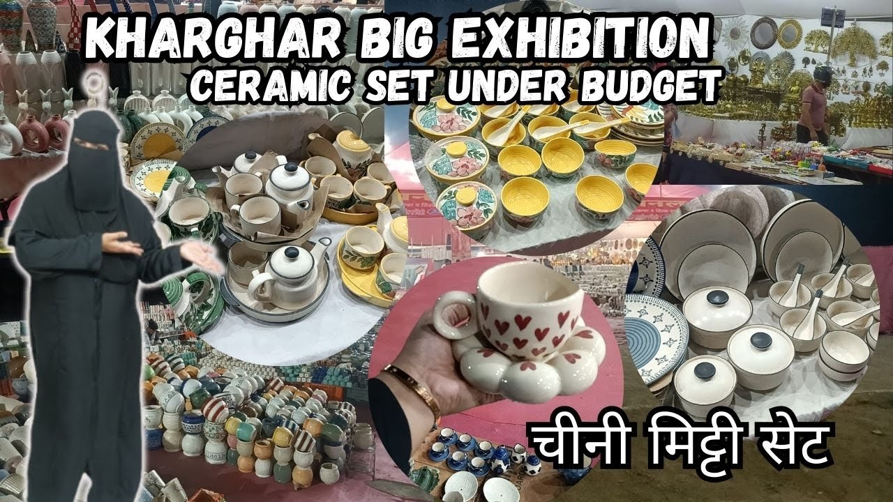 Kharghar National Exhibition Offer | Huge Crockery Ceramic Sale | Lukhnowi kurti, pashmina Suit#vlog