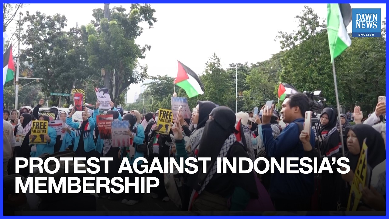Pro-Palestinian Protesters Oppose Indonesia Joining Board of Peace | Dawn News English