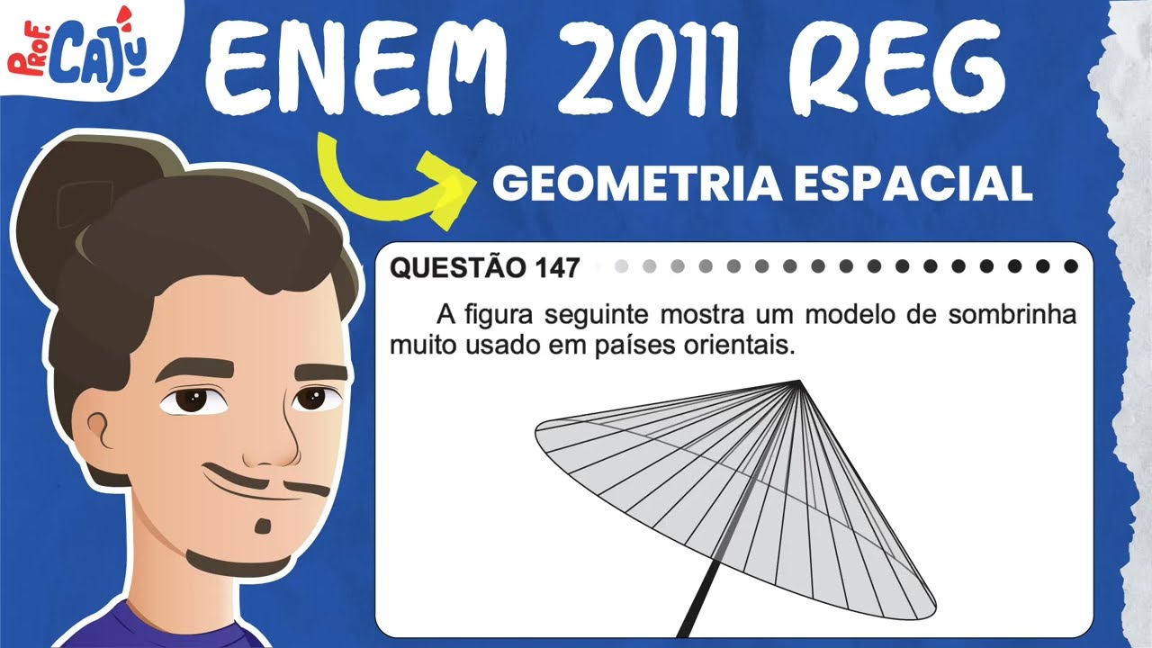 [ENEM 2011] 147 📘 GEOMETRIA ESPACIAL A figura seguinte mostra um modelo de sombrinha muito usado em