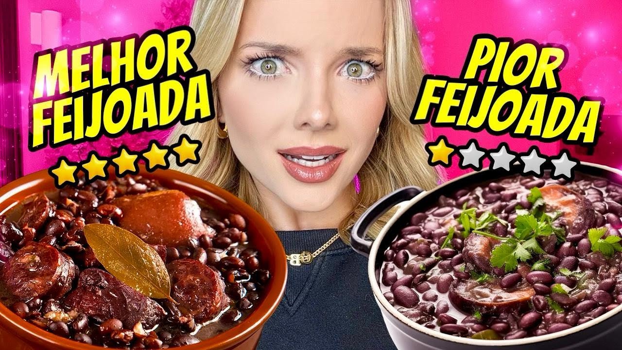 COMPAREI A FEIJOADA DE PIOR E MELHOR AVALIAÇÃO DO APLICATIVO DE DELIVERY