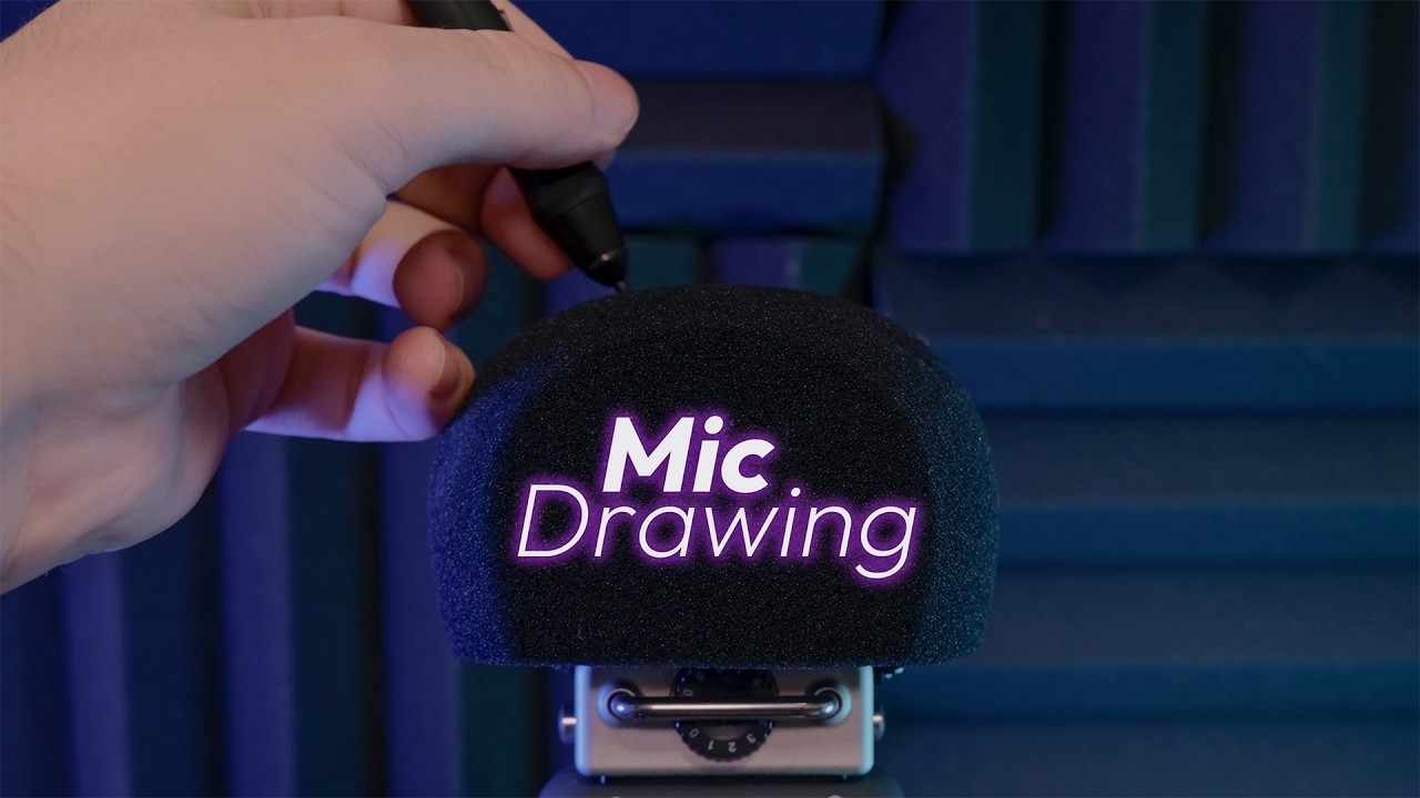 ASMR tingly scribbles & drawing on the mic 🎙️🖊️[no talking]