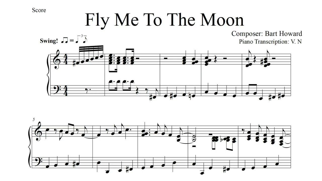 Fly Me to The Moon - Piano Jazz Sheet