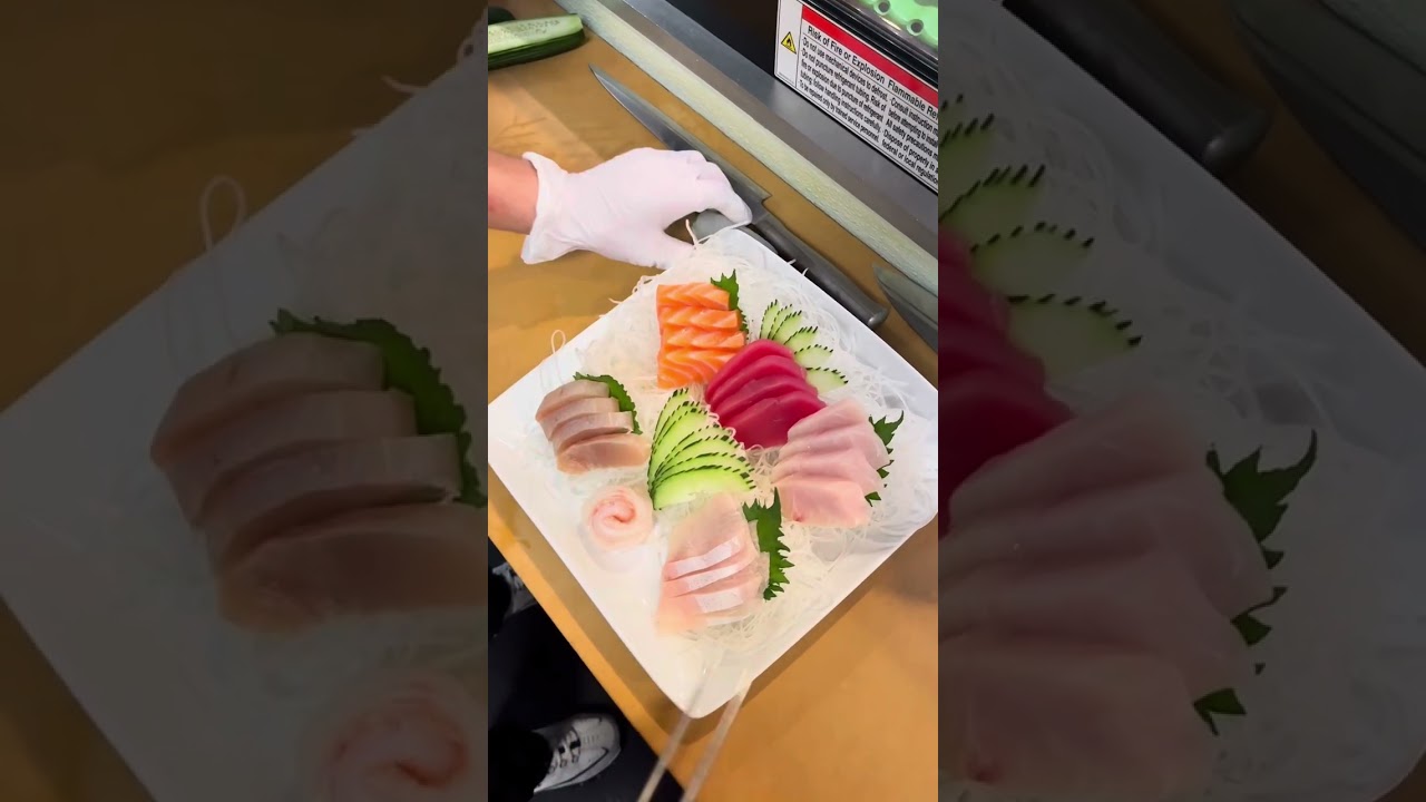 Sashimi platter ASMR 🐟 #sushi #sashimi #recipes #cooking #japanesefood #asmr #asmrsounds 