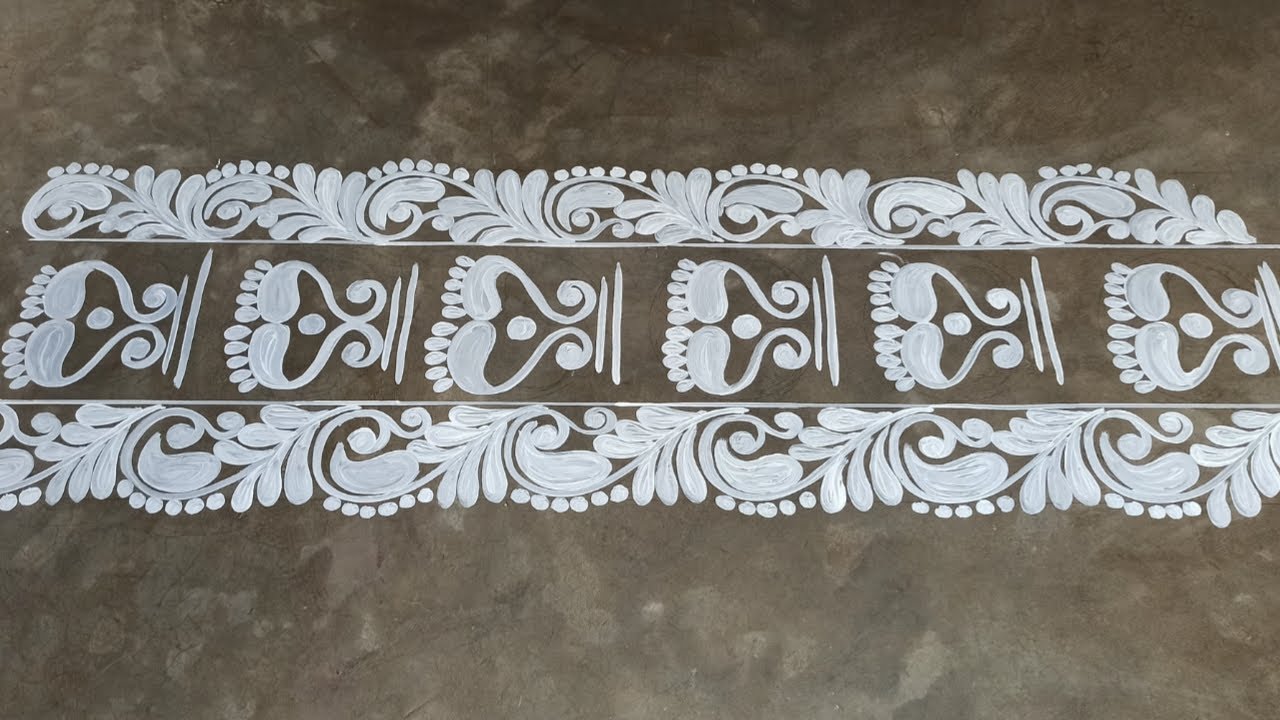 Easy line alpona for laxmi puja special, Laxmi pa alpona, Laxmi puja door alpona , rangoli