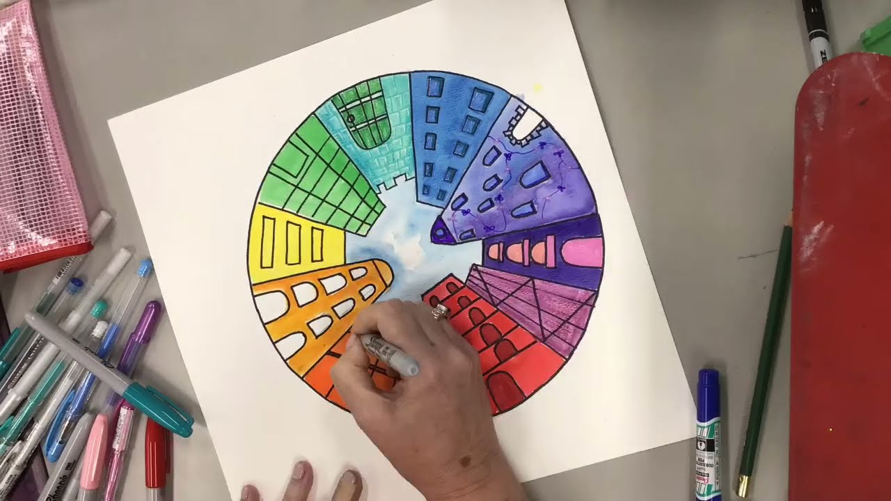 One-Point Perspective Colour Wheels