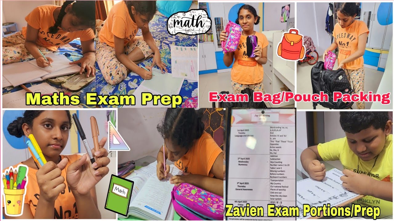 Final Revisions A Day Before Final Term Exams👍*ICSE 7th Grader* Maths Exam Prep✍️Exam Bag/Pouch Pack