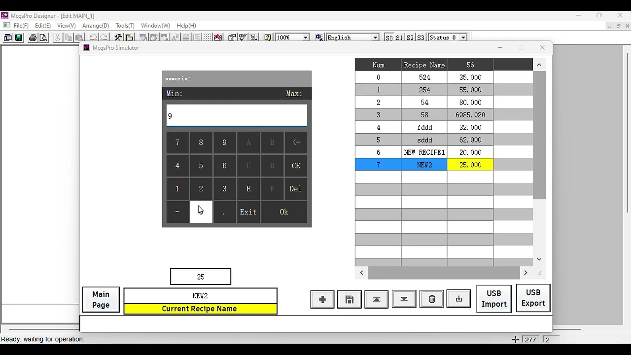 MCGS HMI Recipe Functions