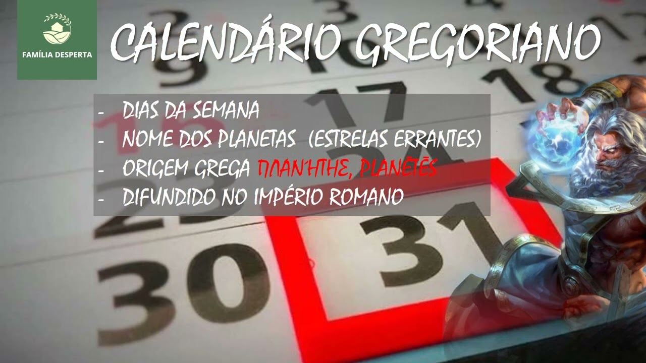 CALEND&Aacute;RIO GREGORIANO - HIST&Oacute;RIA E PAGANISMO - V&Iacute;DEO 3 - CALEND&Aacute;RIO DO CRIADOR E SHABAT LUNISSOLAR