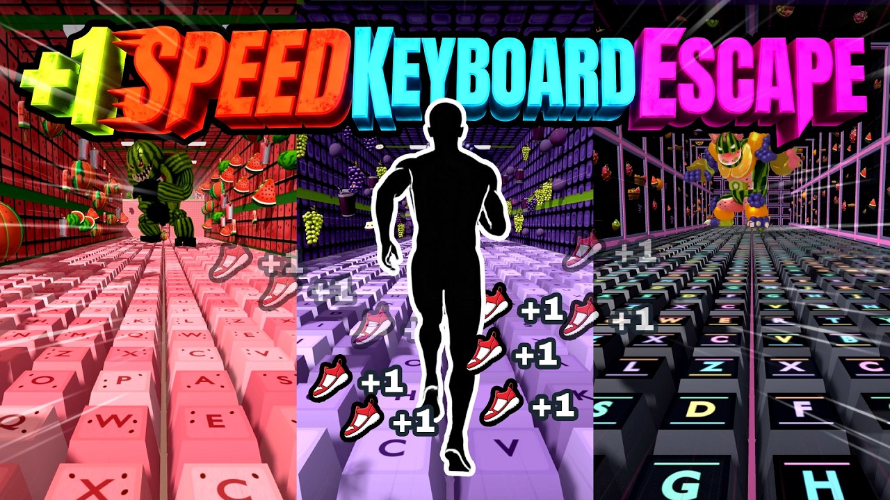Immersive Interactive Warm Up | ROBLOX +1 SPEED KEYBOARD ESCAPE RUN! ⌨️🔊 Obby | Full Body #54