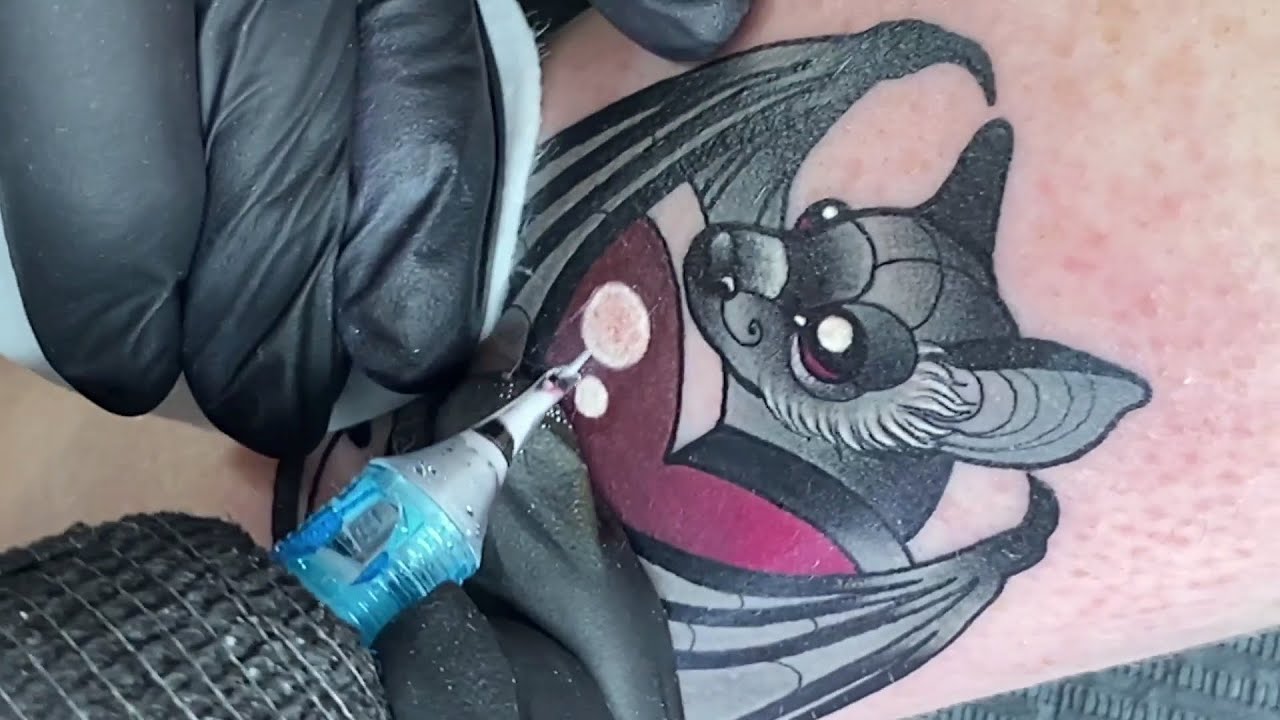 Bat neotraditional tattoo timelapse