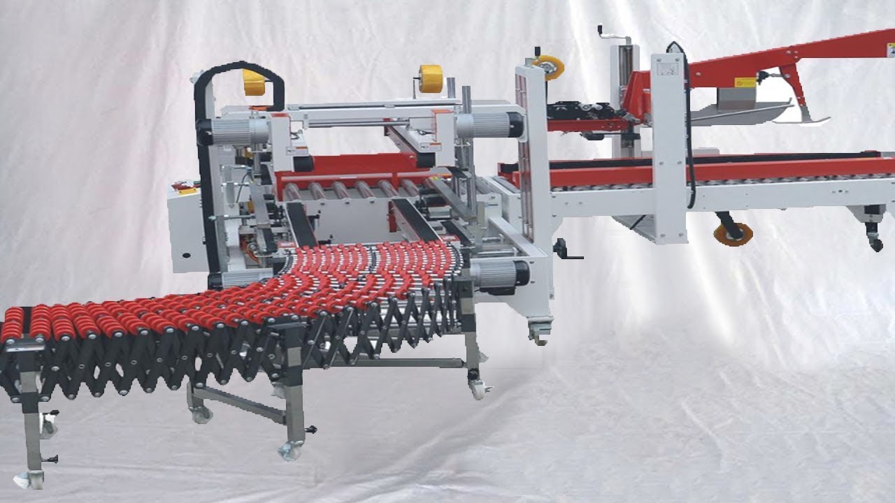 automatic flaps folding carton sealing machine boxes sealer equipment karton verschlie&szlig;en
