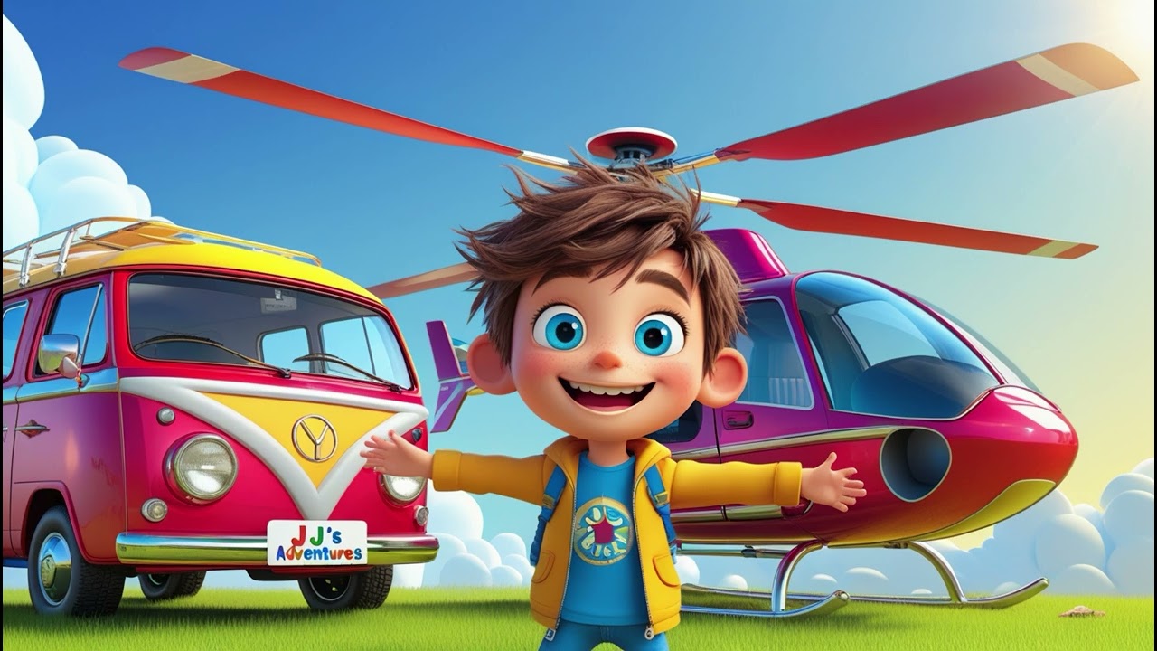 JJ&rsquo;s Speeding Helicopter and Campervan Adventure | Nursery Rhymes & Kids Songs