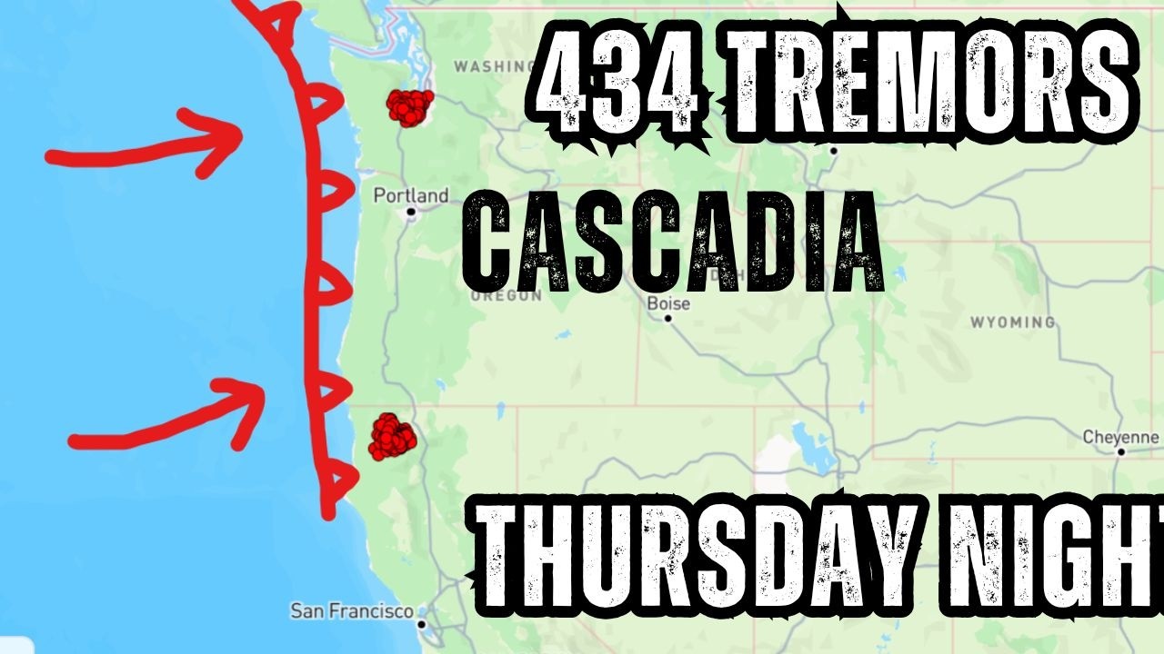 Significant Jump in Tremors along the Cascadia Subduction Zone today. Thursday Night Earthquakes.