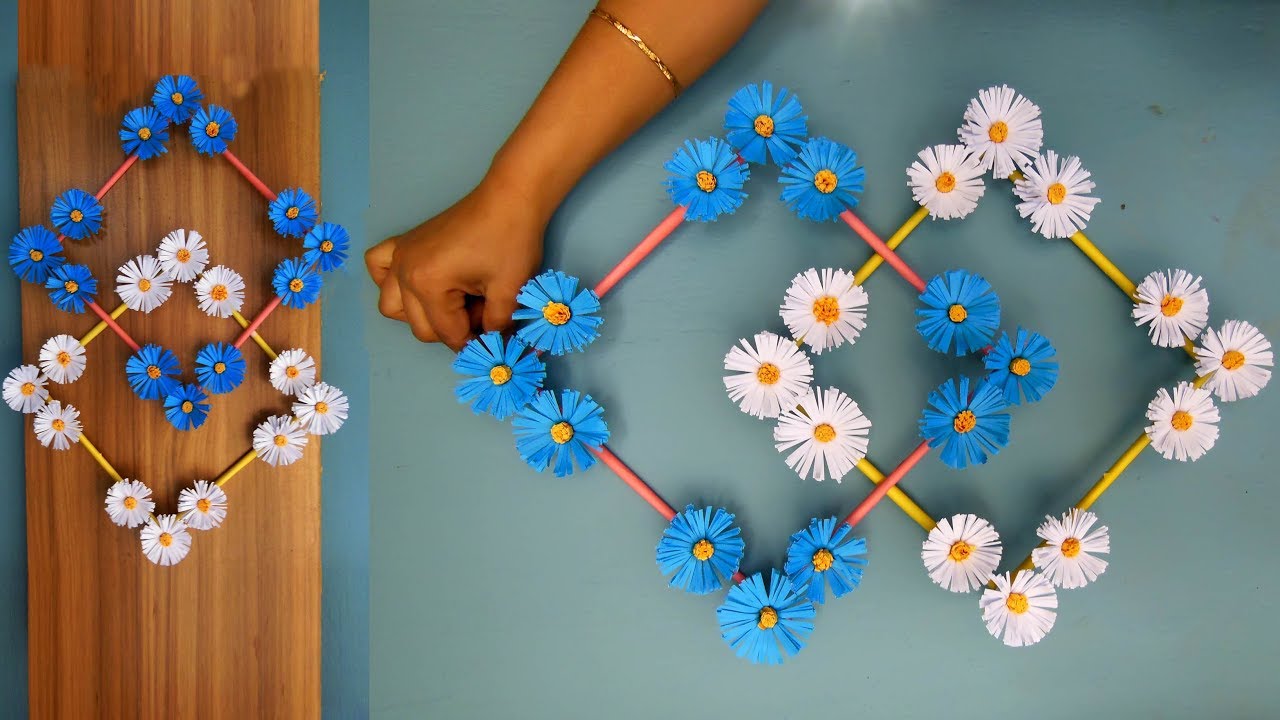 DIY Paper Flower Wall Hanging | Wall Decoration ideas | DIY Hanging Flower