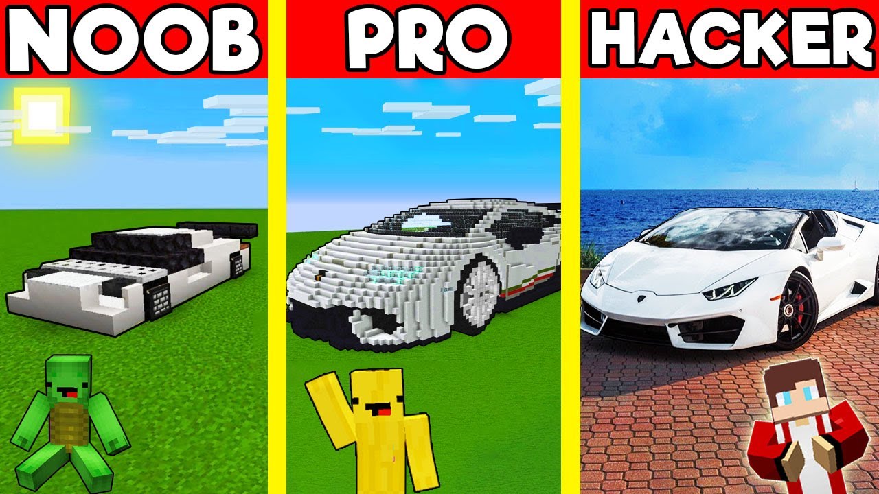 Битва машин LAMBORGHINI в Minecraft — ИСПЫТАНИЕ НУБА ПРОТИВ ПРОФИ — пародия на Maizen Mizen Mazien