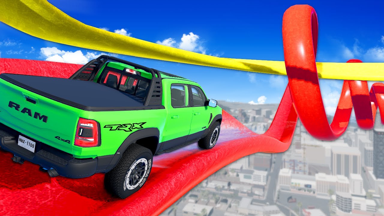I Found a WATER SLIDE For Cars in BeamNG!