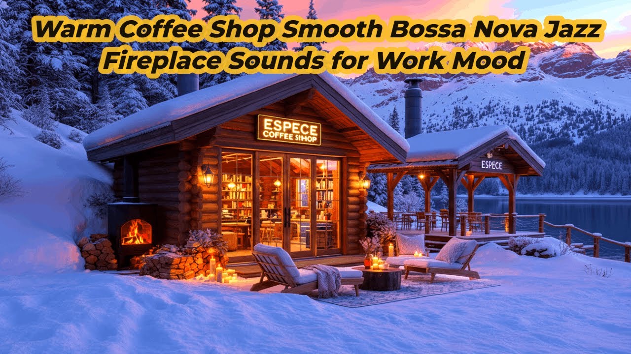 Warm Coffee Shop Smooth Bossa Nova Jazz Fireplace Sounds for Work Mood 7